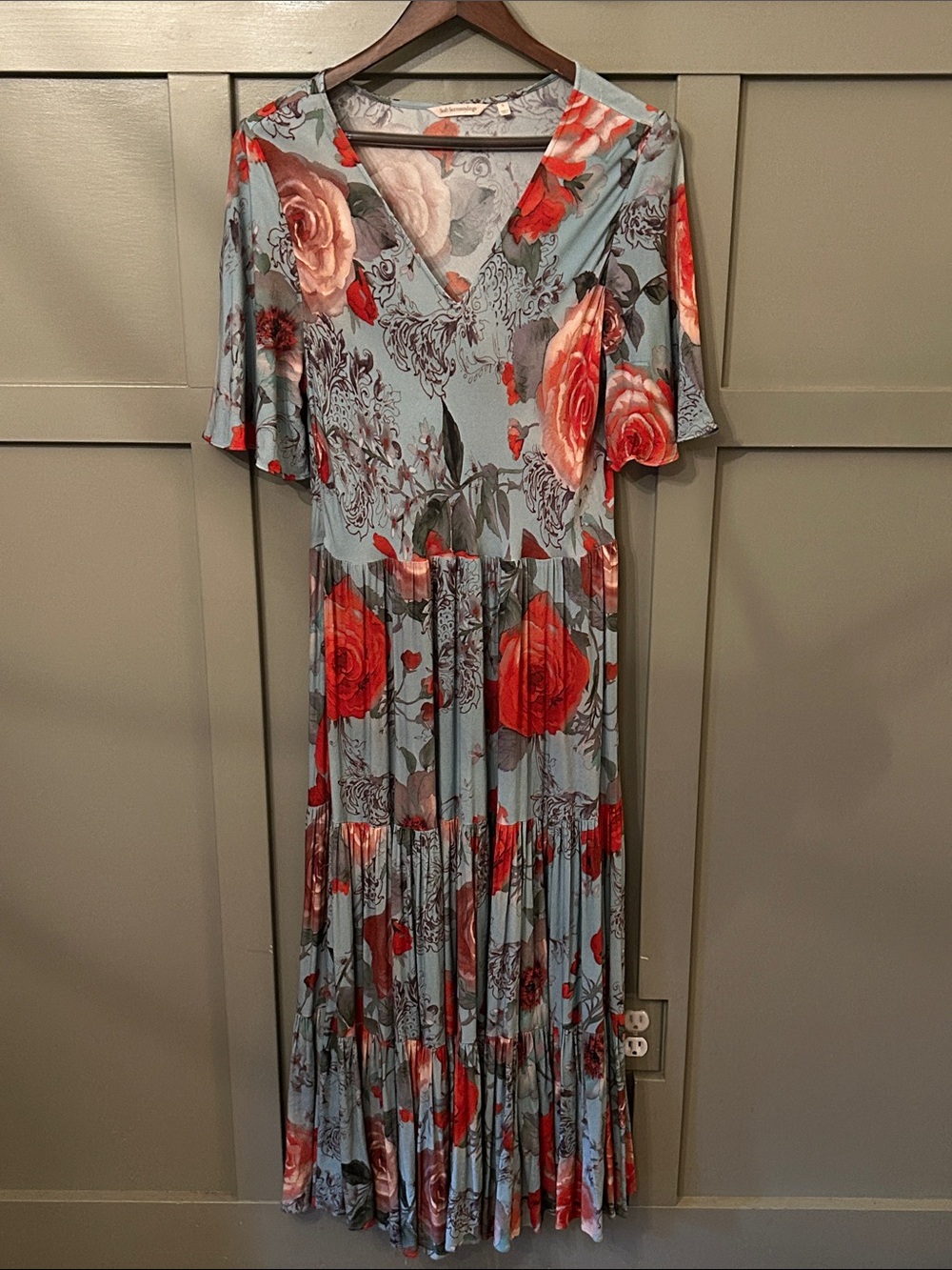 Soft Surroundings First Blooms MaxiDress Porcelain Rose Floral Size Large - Picture 9 of 15